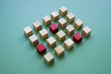 Abstract cubes and a few special ones as a symbol of uniqueness and talent.