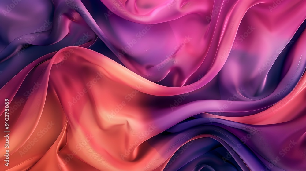 Aufkleber abstract background of colorful flowing silk fabric with soft, smooth texture.