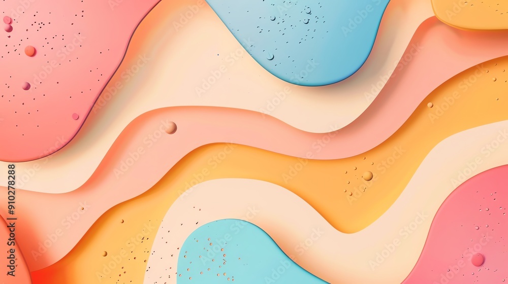 Poster abstract background with pastel colors and wavy shapes. perfect for design projects.