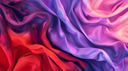 Obraz premium Abstract colorful fabric texture with vibrant hues of red, purple, and blue. Draped and flowing, creating a dynamic composition. Perfect for backgrounds or design projects.