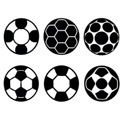 a different type of soccer ball design in vector silhouette