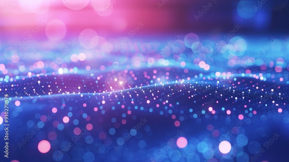 Poster abstract blue and pink bokeh background. a beautiful and abstract background with a blue and pink bo