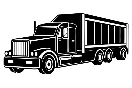 recommend clip art: Semi trailer truck silhouette, Truck tractor with semi trailer icon
                    