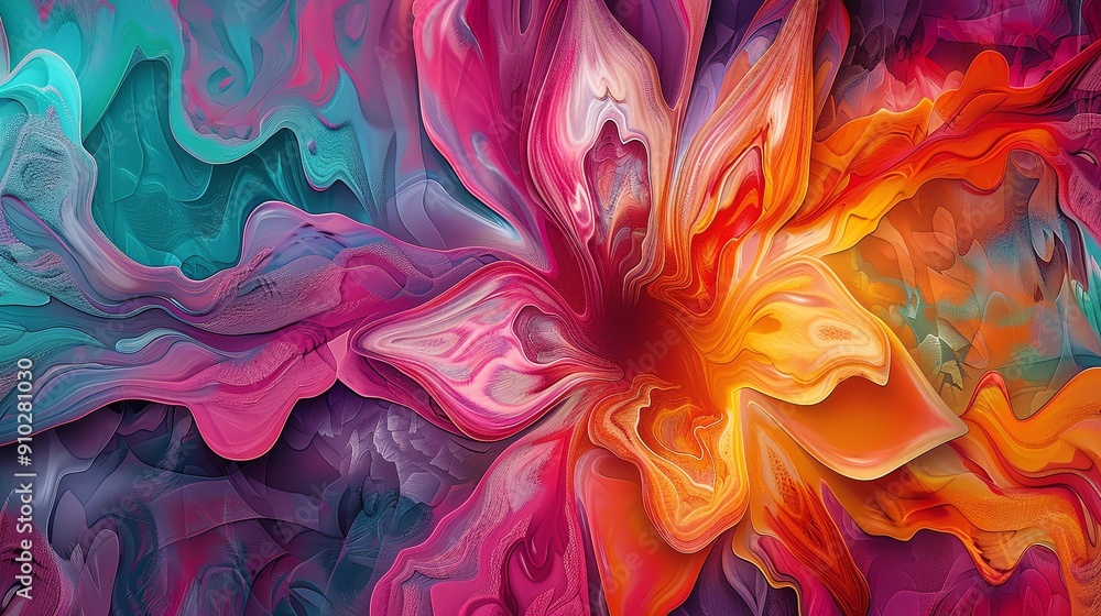 Poster abstract swirling colors in a vibrant, colorful pattern. this image is perfect for a background or d