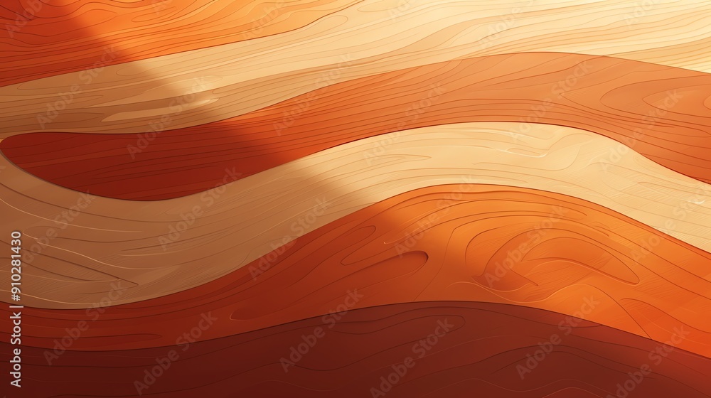 Poster abstract wavy pattern in orange and white with a smooth, flowing texture.