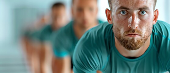 Athletes doing agility drills, highintensity conditioning