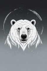 Minimalist Polar Bear Logo on White Background