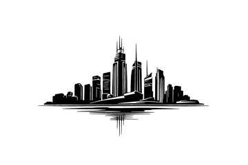 Elegant Skyscraper Design on White Background