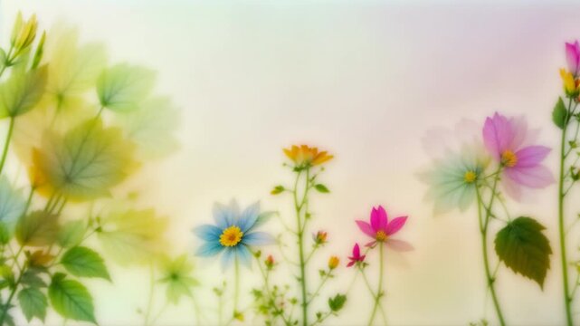 Looped seamless animation with flower, bouquet of flowers, aster, dahlia, peony, gerbera, buds, leaves on color background. Natural floral background with motion bloom, energy dynamic vibrant footage.