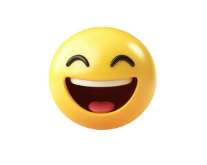 A smile face emoticon isolated on white transparent background