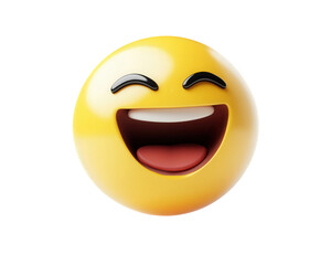 A smile face emoticon isolated on white transparent background