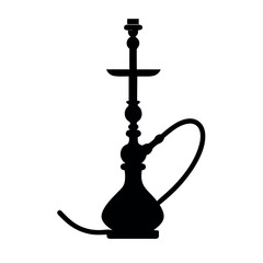a Hookah icon vector silhouette black color silhouette isolated whtie background