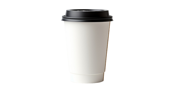 Paper coffee glass on a transparent background in PNG