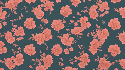Obraz premium Seamless vintage floral wallpaper: abstract background with beautiful flower motifs, textured patterns, and nature-inspired design for spring and summer decor