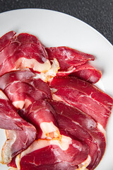 duck breast magret smoked poultry fresh meal food snack on the table copy space food background rustic top view