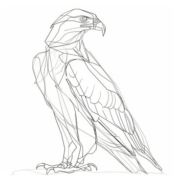 recommend clip art: Geometric line art of majestic eagle in modern style