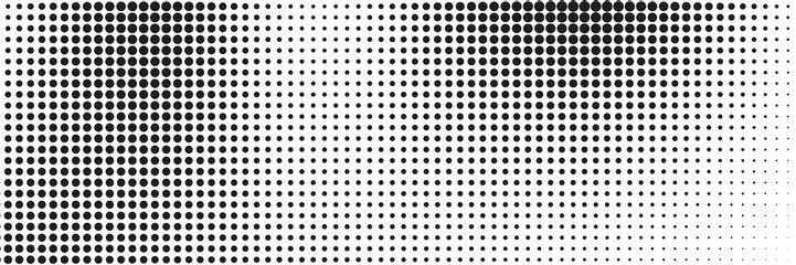 Abstract halftone wave dotted background. Futuristic twisted grunge pattern, dot, circles. Vector modern optical pop art texture for posters, business cards, cover, labels mock-up, modern