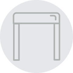 Makeup Stool Vector Line Grey Circle Grey