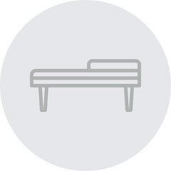 Day Bed Vector Line Grey Circle Grey
