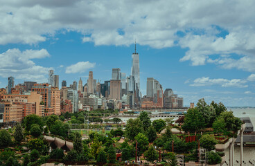 view of the city panorama Manhattan downtown 