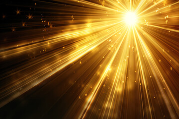 Leuchtende Lichtstrahlen, Effekt auf schwarzem Hintergrund