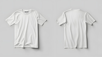 Laydown White T-Shirt Mockup - Both Sides