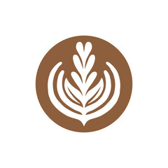 Latte art logo icon vector