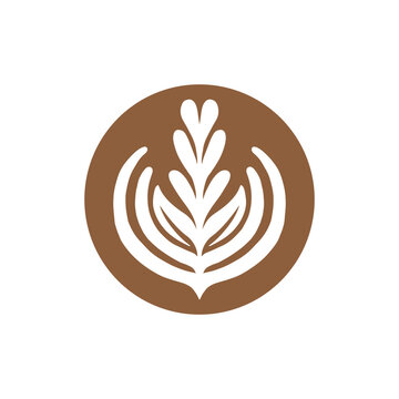 Latte art logo icon vector