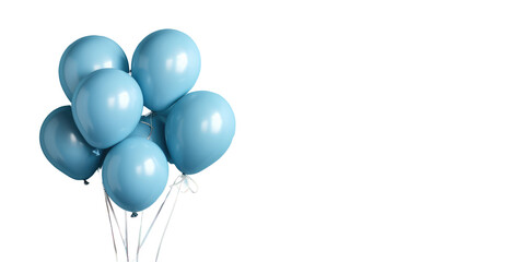 Blue balloons on a transparent background in PNG