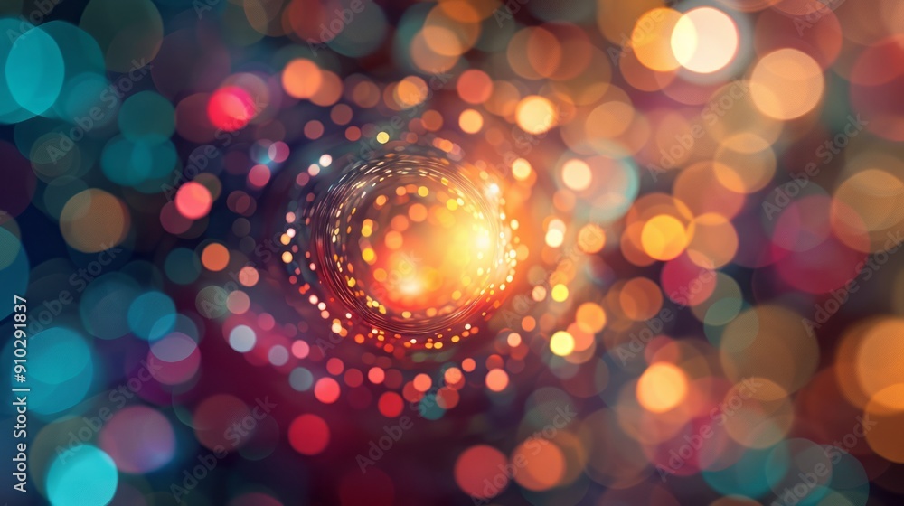 Poster abstract bokeh background with vibrant colors. a mesmerizing abstract backdrop featuring a swirling 