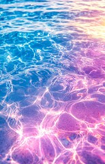 Obraz premium A close up of a blue and pink water surface