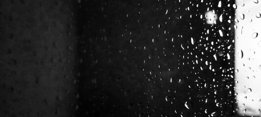 texture of raindrops on glass, droplet