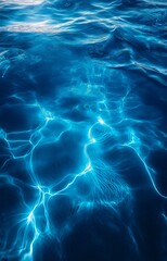 Obraz premium A blue ocean with ripples in the water