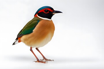 African pitta bird on white background, Ai Generated