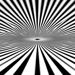 Hypnotic black and white rays creating a mesmerizing optical illusion
