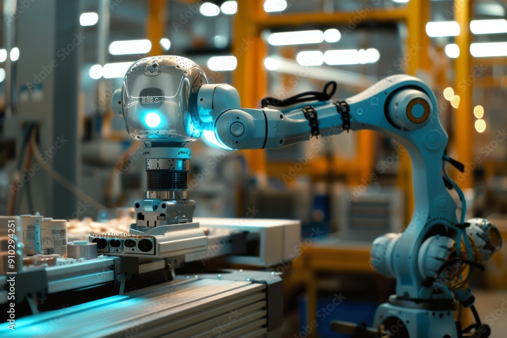 Poster robotics and automation processes, ai generated