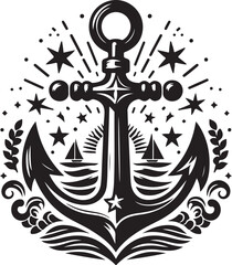 Anchor black silhouette vector illustration