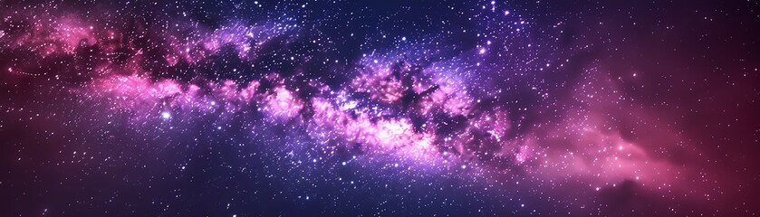 Obraz premium Massive purple navigation symbol with starry night sky, area for writing