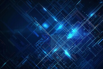 A clean, blue-themed tech background with minimalist lines and geometric shapes, designed to highlight futuristic technology for digital use