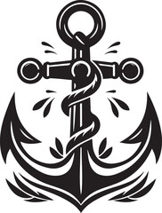 Anchor black silhouette vector illustration