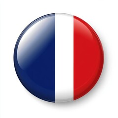 France flag. Round glossy sticker