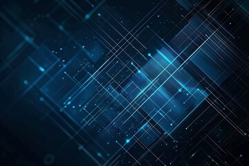 Obraz premium A modern, tech-inspired blue background with minimalist geometric shapes and lines, perfect for web interfaces and a futuristic aesthetic