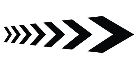 Black arrow pointing right. Arrow shape element. modern
