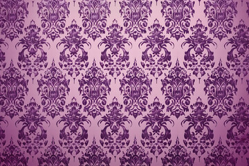 Elegant purple and pink damask pattern background for vintage design projects. 
