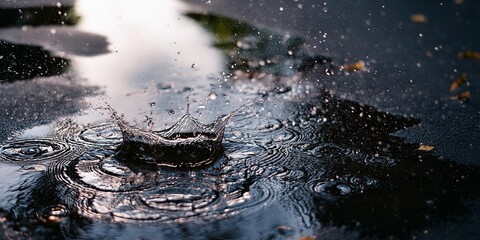 Naklejka premium rain drops on the ground