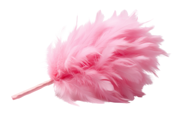 pink feather duster, isolated on a white background