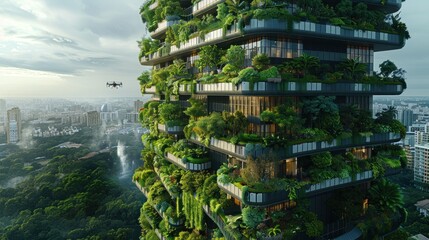 Obraz premium Green City Skyscraper: A Sustainable Future