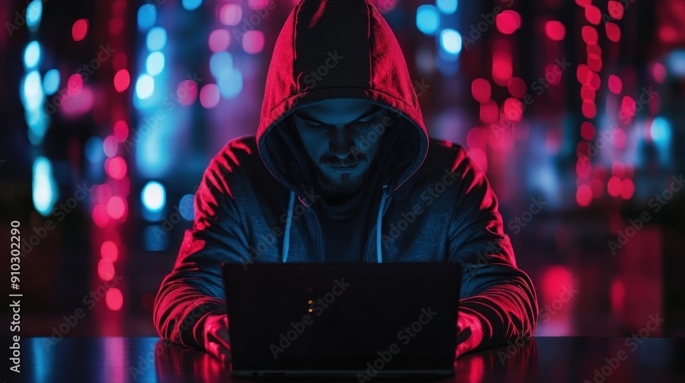 Poster hacker in the shadows