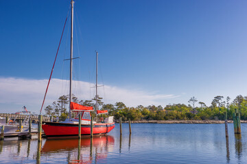 Manteo on Roanoke Island in Outer Banks, North Carolina, USA