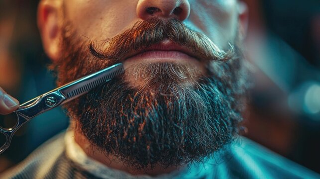 Precision Beard Trim by Professional Barber in Modern Barber Shop